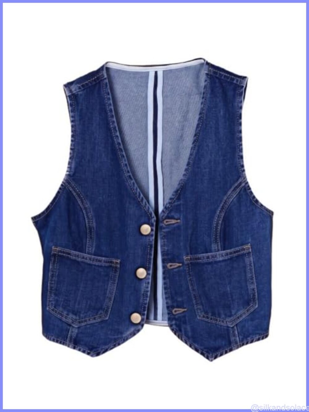Cropped Denim Vest Top for Women Sleeveless Western Jean Button Down